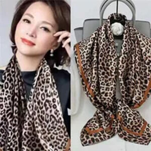 Chic Leopard Print Coffee Color Scarf